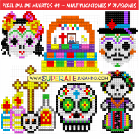 Pixel Día de Muertos - Multiplicaciones y Divisiones