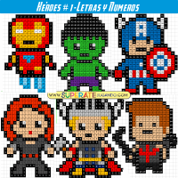 Pixel Avengers - Letras y Números