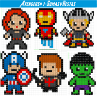 Pixel Super Héroes -Avengers - Sumas y restas