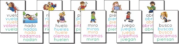 Lotería de Verbos en Presente Indicativo en Español para imprimir