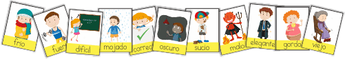 Adjectives Bingo in Spanish