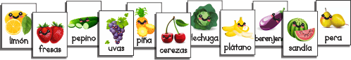 Spanish Fruits and Vegetables Bingo Deck