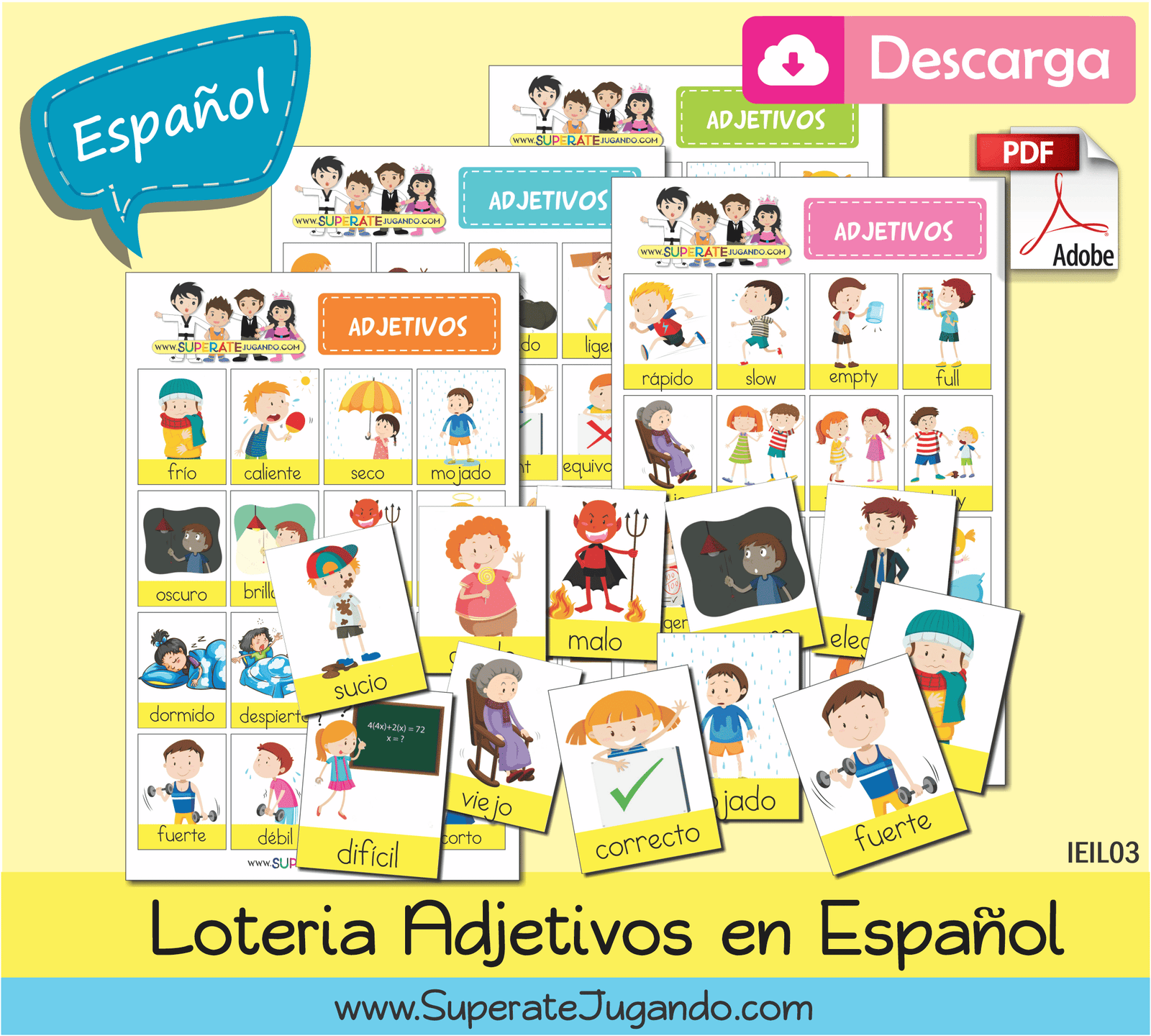Loteria Adjetivos en Español