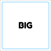 Tarjeta con el adjetivo BIG escrito en inglés sin ilustración