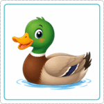 Tarjeta ilustrada de pato sin texto para memorama