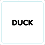 Tarjeta con la palabra Duck en inglés sin ilustración