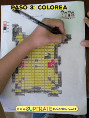 Pixel Pokemon 1 Numeros y Letras Pikachu colorear
