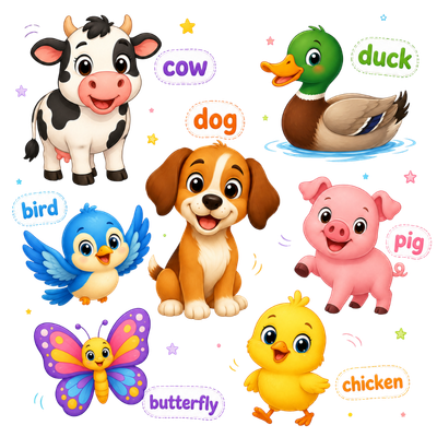 Animales con sus nombres en inglés para aprender jugando