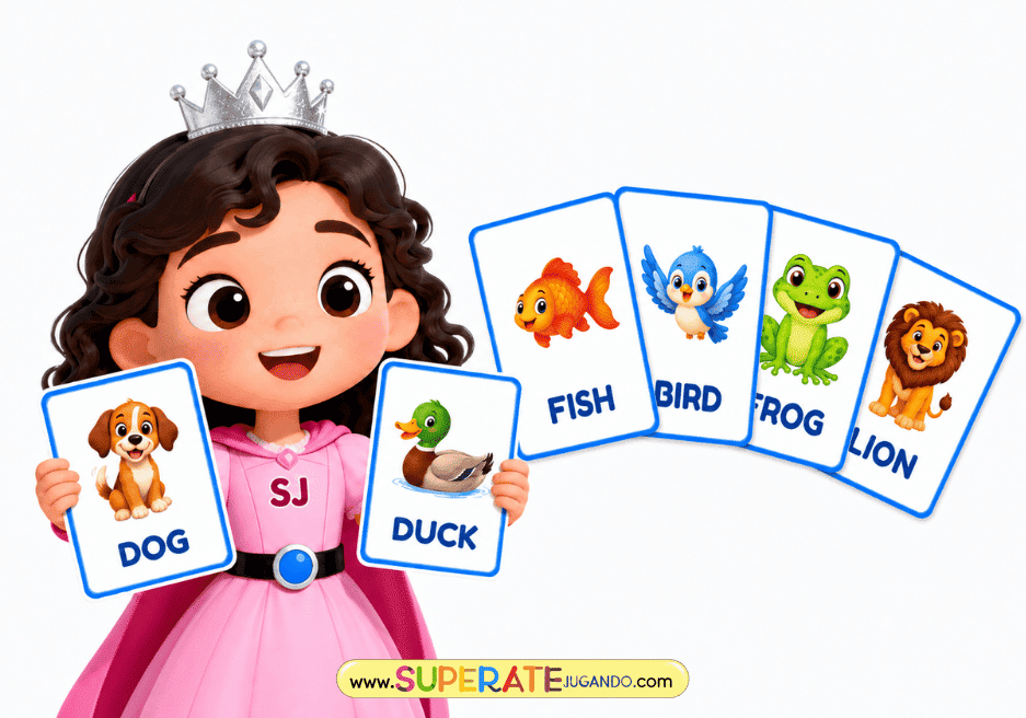 Flashcards imprimibles de animales en inglés