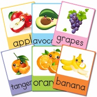Flashcards-Frutas-Verduras-Inglés