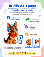 Actividad con audio de pronunciación y flashcards de adjetivos