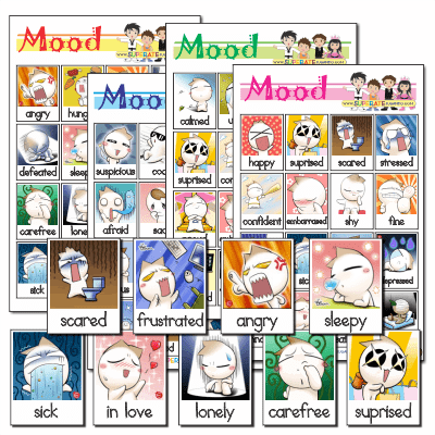 Lotería Estados de Animo en Inglés para Imprimir