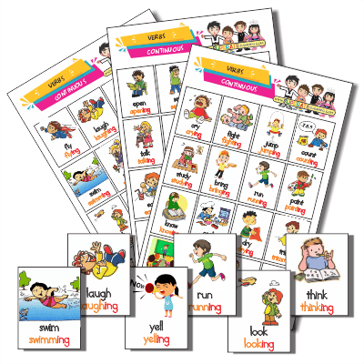 Loteria Verbos Gerundio en Inglés para Imprimir