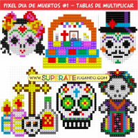 Pixel Día de Muertos - Fracciones y Decimales