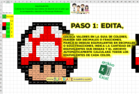 Pixel Mario Bros 1 - Fracciones y Decimales - Hongo