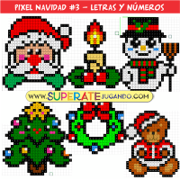 Pixel Navidad 3 - Letras, Números y Sílabas