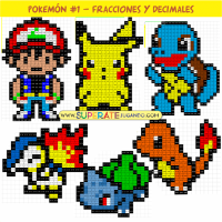 Pixel Pokemón 1 - Fracciones y Decimales