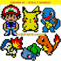 Pixel Pokemón 1 - Letras y Números