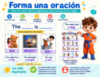 Actividad para formar oraciones con cartas de adjetivos en inglés