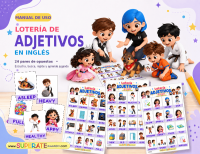 Portada de la Lotería de Adjetivos en Inglés para niños