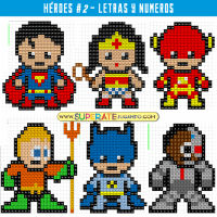 Pixel Heroes 2 - Liga de la Justicia - Letras y números