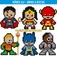 Pixel Héroes 2 - Liga de la Justicia - Sumas y Restas