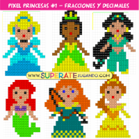 Pixel Princesas 1 - Fracciones y Decimales